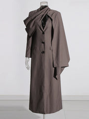 Draped-Neck Longline Blazer