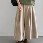 Elastic-Waist Wide-Leg Cropped Pants