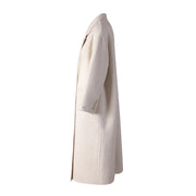 Double-Breasted Cream Long Coat