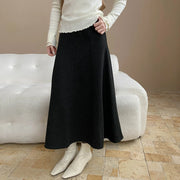 A-Line High-Waist Midi Skirt