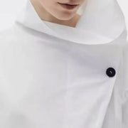 Asymmetric High-Neck Blouse