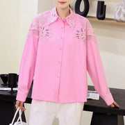 Cutwork-Yoke Button-Up Shirt