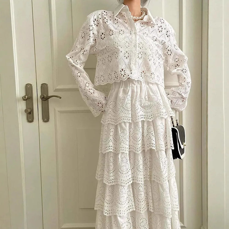 Eyelet Shirt or Tiered Skirt
