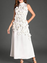 Floral Applique Sleeveless Dress