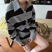 Striped Shirt and Mini Skirt Set