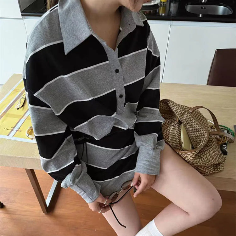 Striped Shirt and Mini Skirt Set
