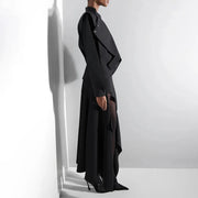 Stand-Collar Balloon-Sleeve Jacket