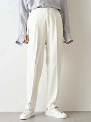 Pleated Tapered Ankle Pants