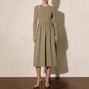 Cutout-Shoulder Gathered Dress