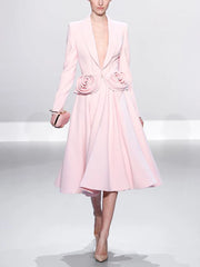 Rosette Blazer, Flared Skirt or Set
