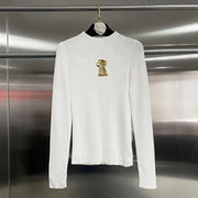 Keyhole-Motif Crewneck Sweater