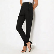 Zip-Detail Tapered Pants