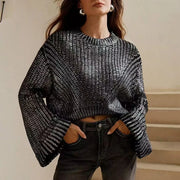 Textured Round-Neck Sweater