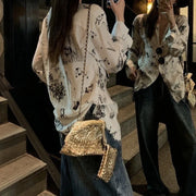 Illustrated-Print Relaxed White Shirt