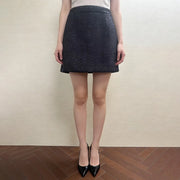 Metallic-Look A-Line Mini Skirt