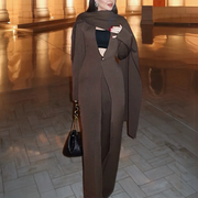 Cape-Overlay Long Trench Coat