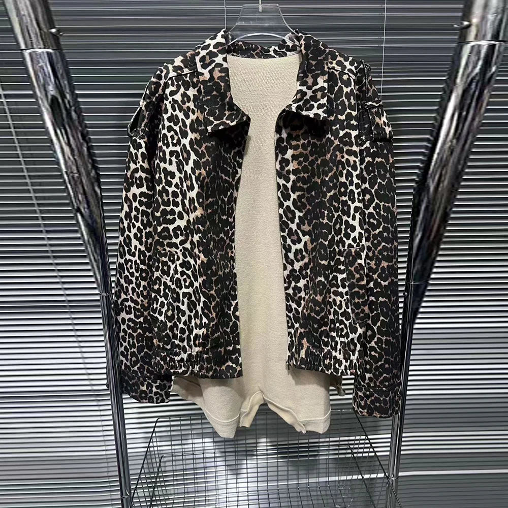 Leopard-Print Zip-Up Jacket