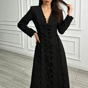 Bow-Front Scalloped Dress