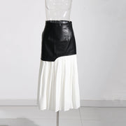 Colorblock Pleated-Panel Skirt
