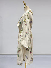 Floral Oversized-Collar Dress