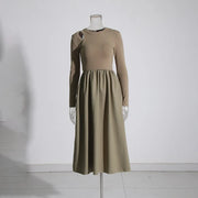 Cutout-Shoulder Gathered Dress