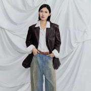 Glossy Relaxed Tailored Blazer