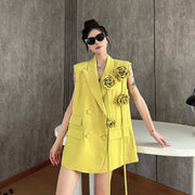 Rosette Double-Breasted Vest