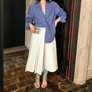 Pleated Wide-Leg Cropped Pants