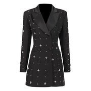 Star-Embellished Longline Blazer