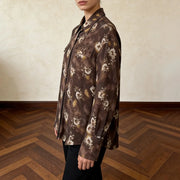 Abstract-Print Collared Shirt