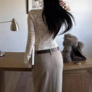 Floral Lace Collared Shirt