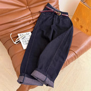 Wide-Leg Tailored Jeans