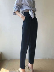 Pleated Tapered Ankle Pants