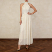 Pleated Halter Long Dress