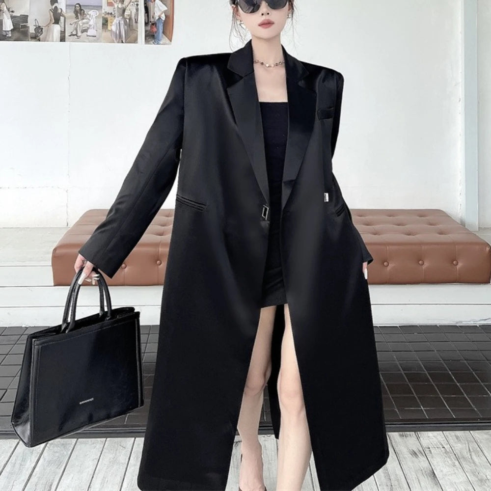 Notched-Lapel Longline Coat