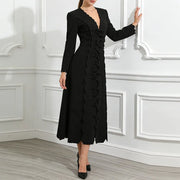 Bow-Front Scalloped Dress