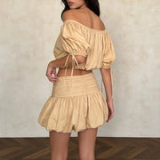 Off-Shoulder Puff-Sleeve Blouse