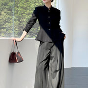 Stand-Collar Peplum Jacket