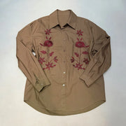 Floral Embroidered Button-Up Shirt