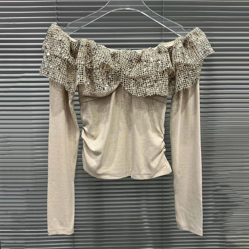 Embellished Off-Shoulder Top