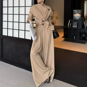 Gathered-Waist Asymmetric Jacket