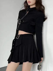 Buckle-Detail Cropped Jacket