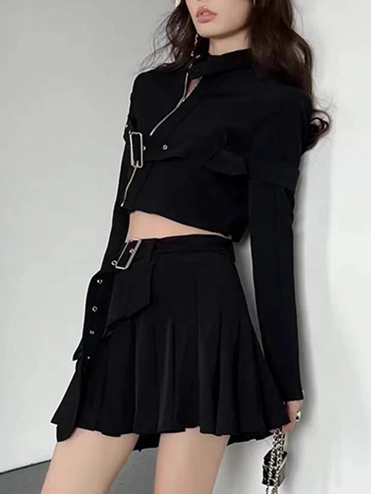Buckle-Detail Cropped Jacket