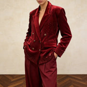 Embellished Double-Breasted Blazer