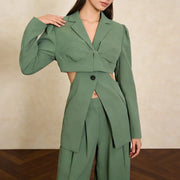 Cutout-Waist Tailored Jacket
