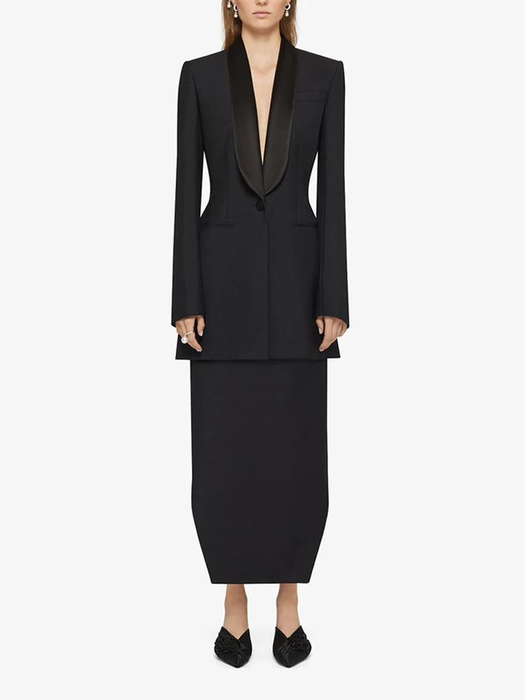 Shawl-Collar Longline Blazer