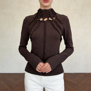 Cutout-Neck Seam-Detail Top