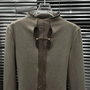 Cutout-Front Long-Sleeve Top