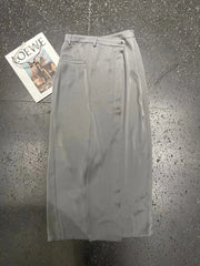 Straight-Cut Patch-Pocket Long Skirt