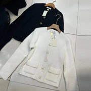 Ribbed Pocket-Detail Cardigan